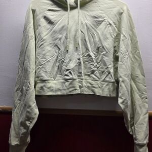ALO Yoga Light Green Cropped Hoodie